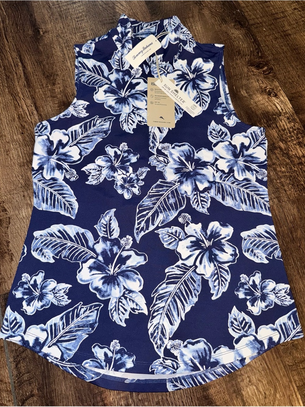 Tommy Bahama Aubrey blossom bay sleeveless island zone in island navy NWT